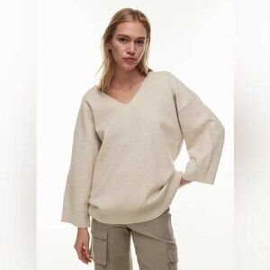 NEW Aritzia Wilfred Free Souvenir Sweater Heather Bone Size 1